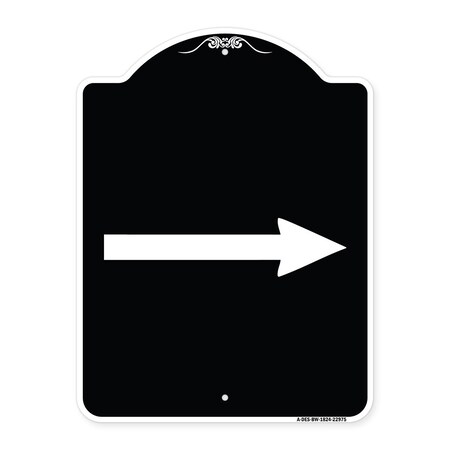 Signmission Right Arrow Symbol Heavy-Gauge Aluminum Architectural Sign, 24" x 18", BW-1824-22975 A-DES-BW-1824-22975